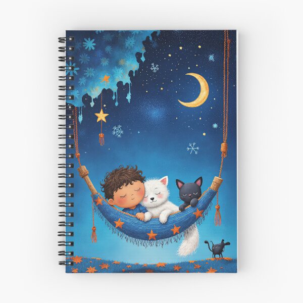 Item preview, Dreamy Night Hammock – Child and Cats Under the Stars designed and sold by Whimsical Hug.