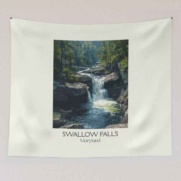 Item preview, Swallow Falls Maryland State Park | Forest Waterfall Poster designed and sold by TuncGK.