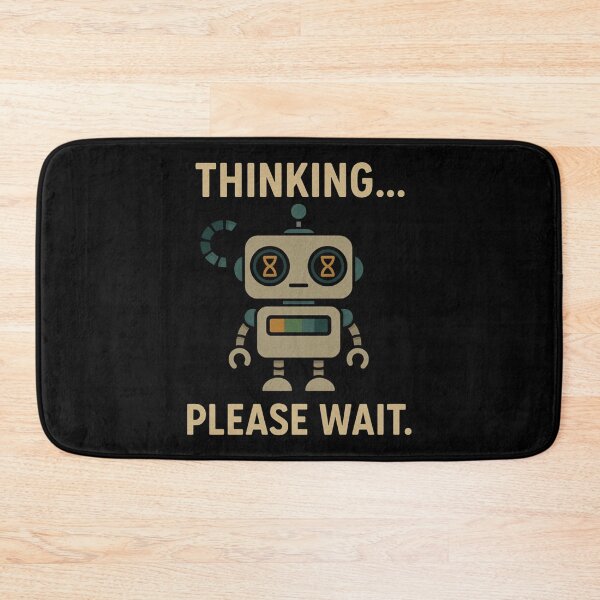 Item preview, Funny Robot in Thinking Mode Please Wait T-Shirt Design. designed and sold by The-T-In-Retro.