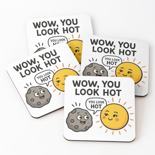 Item preview, Cute Sun and Asteroid Flirty Cartoon Pun Design. designed and sold by The-T-In-Retro.