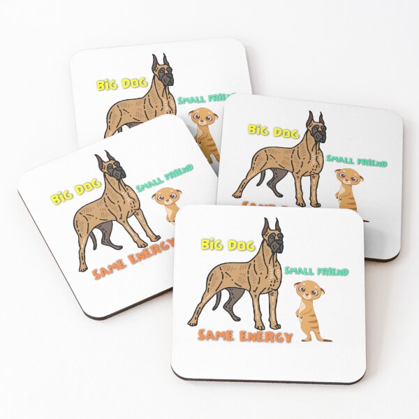 Item preview, Big Dog, Small Friend — Same Energy! | Great Dane & Mongoose Playtime Sticker designed and sold by SVenterprises.