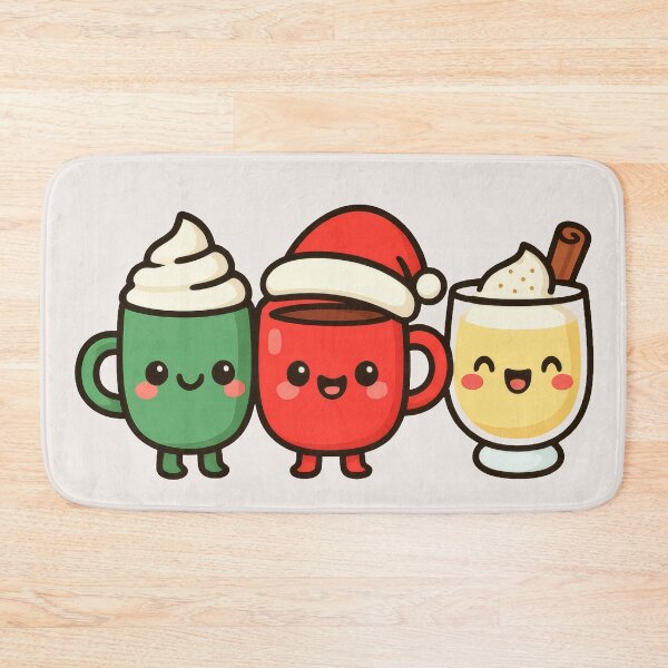 Item preview, Holiday Drink Buddies – Cute Kawaii Hot Cocoa, Peppermint Mocha, and Eggnog Characters designed and sold by Ombrya.
