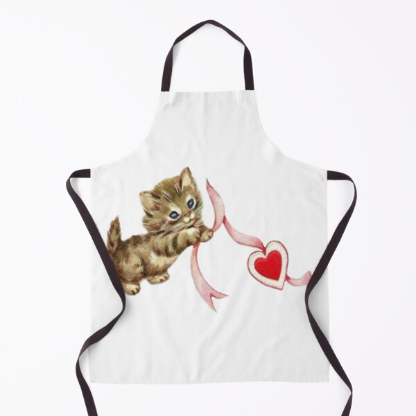 Item preview, Vintage cat with pink ribbon heart designed and sold by Pixiedrop.