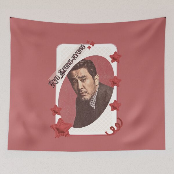 Item preview, Ryu Seung-ryong (류승룡) Korean Actor Kdrama Group Card Red Aesthetic Collage Design designed and sold by AJUNICE STUDIO.