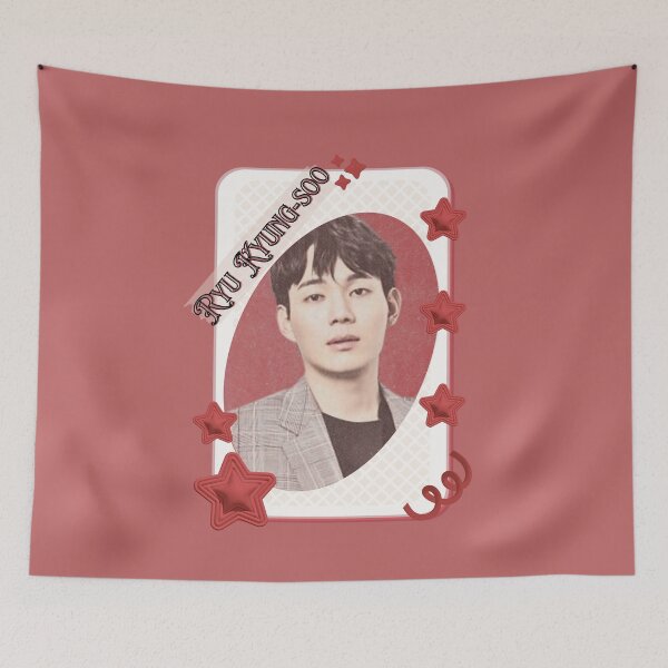Item preview, Ryu Kyung-soo (류경수) Korean Actor Kdrama Group Card Red Aesthetic Collage Design designed and sold by AJUNICE STUDIO.