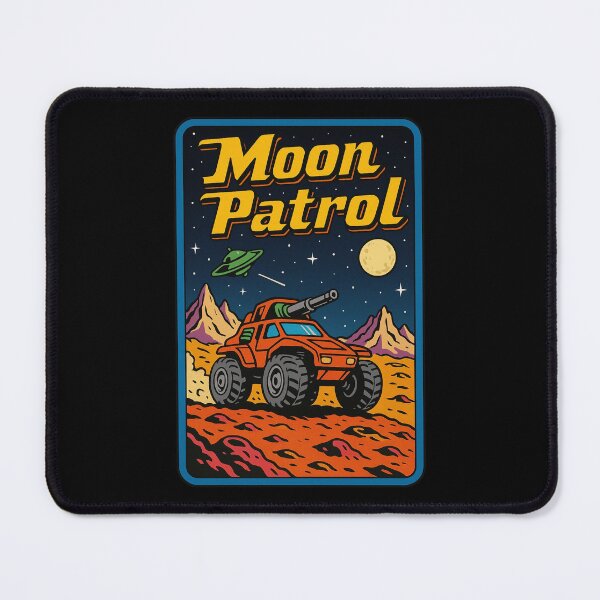 Item preview, Retro Sci-Fi Moon Patrol with Alien UFO and Space Tank. designed and sold by The-T-In-Retro.