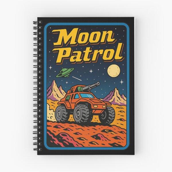Item preview, Retro Sci-Fi Moon Patrol with Alien UFO and Space Tank. designed and sold by The-T-In-Retro.
