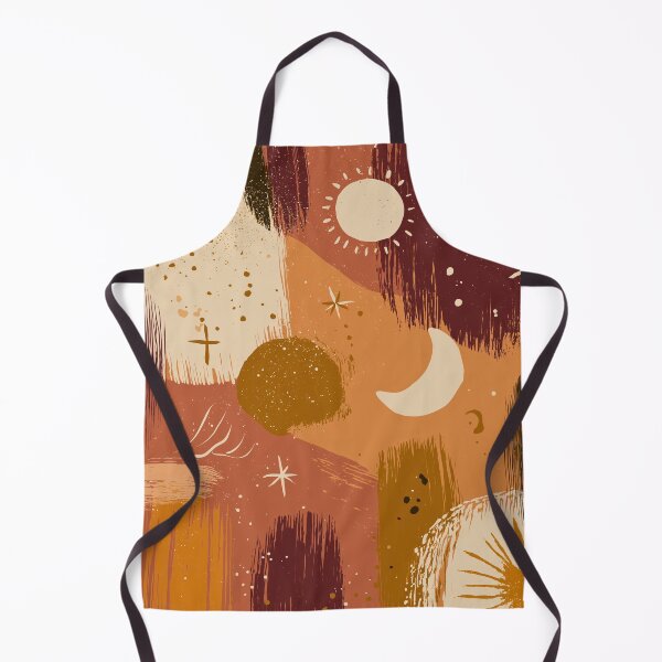 Artikelvorschau, Abstraktes Boho-Himmels-Pinselstrichmuster – Design mit Sonne, Mond und Sternen entworfen und verkauft von SaadArtCo.
