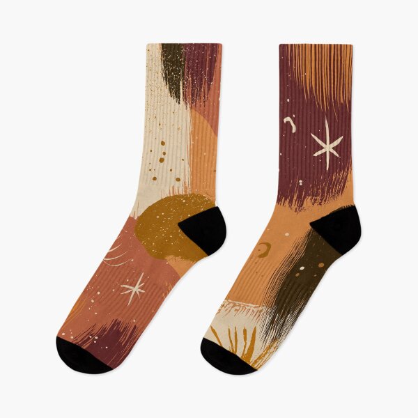 Item preview, Abstract Boho Celestial Brushstroke Pattern - Sun, Moon & Stars Design designed and sold by SaadArtCo.