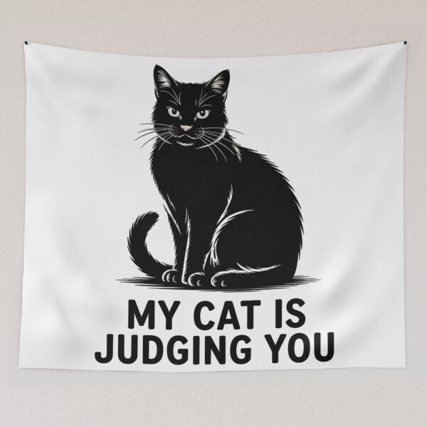 Item preview, My Cat is Judging You - Funny Cat Lover Sarcasm designed and sold by ShirtHatch.