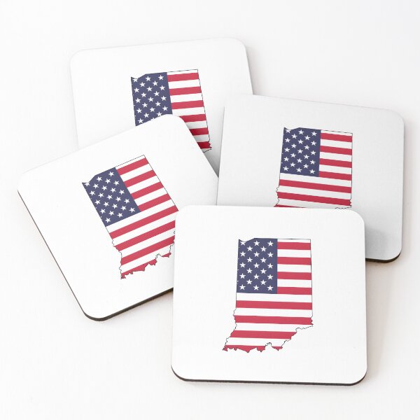 Item preview, Indiana USA Flag Silhouette – Stars and Stripes State Outline designed and sold by Paper Drip.