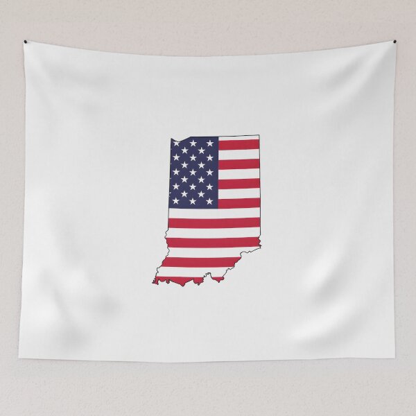 Item preview, Indiana USA Flag Silhouette – Stars and Stripes State Outline designed and sold by Paper Drip.