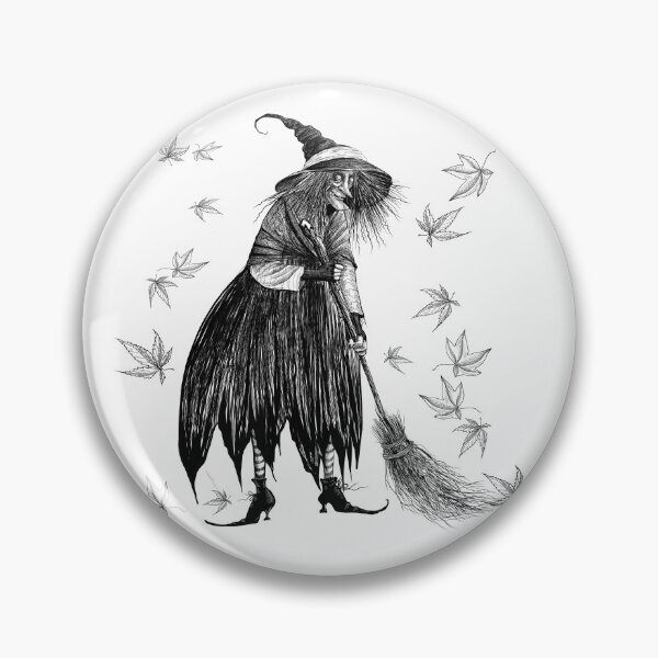 Item preview, Witch in Autumn Sweeping Fallen Leaves designed and sold by TraceyEvansArt.