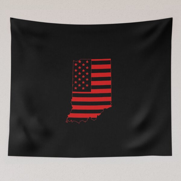 Item preview, Indiana USA Flag Silhouette – Stars and Stripes State Outline designed and sold by Paper Drip.