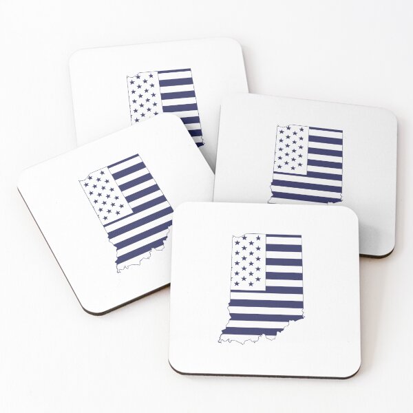 Item preview, Indiana USA Flag Silhouette – Stars and Stripes State Outline designed and sold by Paper Drip.