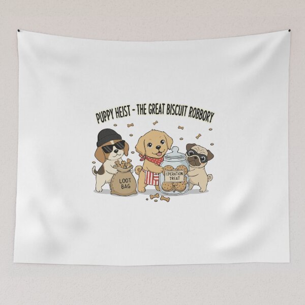 Item preview, Puppy Heist – Cute Funny Dog Treat Robbery designed and sold by The Real Life Symphony.