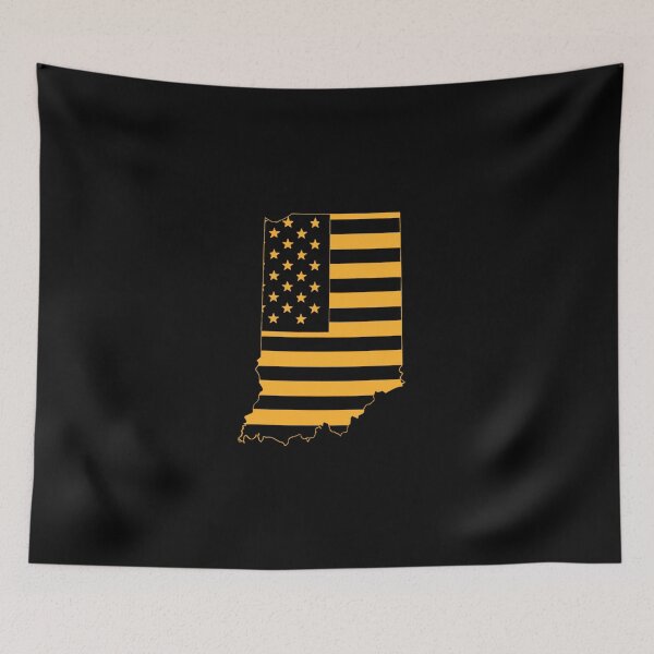 Item preview, Indiana USA Flag Silhouette – Stars and Stripes State Outline designed and sold by Paper Drip.