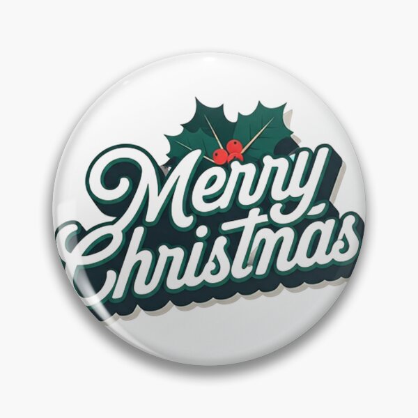 Item preview, Retro Merry Christmas Text Illustration – Bold Black and White Calligraphic Typography with Holly Accents designed and sold by PixelVibe782.