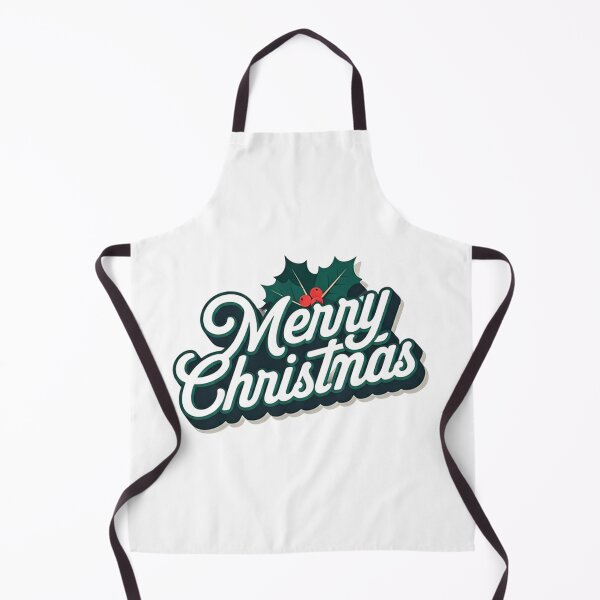 Item preview, Retro Merry Christmas Text Illustration – Bold Black and White Calligraphic Typography with Holly Accents designed and sold by PixelVibe782.
