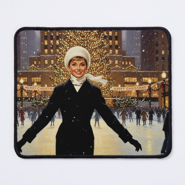 Item preview, Audrey Hepburn's NYC Christmas: Elegant Ice Skating at Rockefeller Center | Hollywood Holidays designed and sold by Art's Diner.