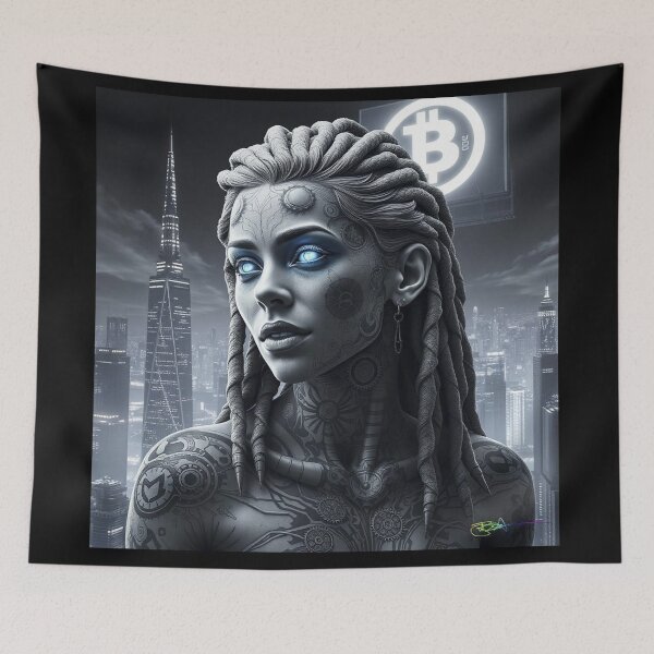 Item preview, Bitcoin AI Goddess – Digital Currency Ascension Artwork designed and sold by Benito Del Ray.