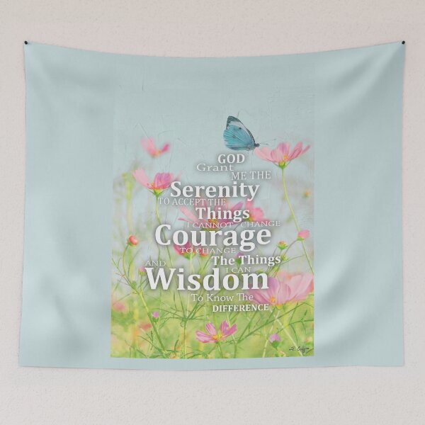 Item preview, Serenity Prayer Floral Butterfly Art designed and sold by Sharon Cummings Art.
