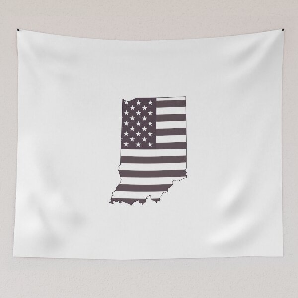 Item preview, Indiana USA Flag Silhouette – Stars and Stripes State Outline designed and sold by Paper Drip.