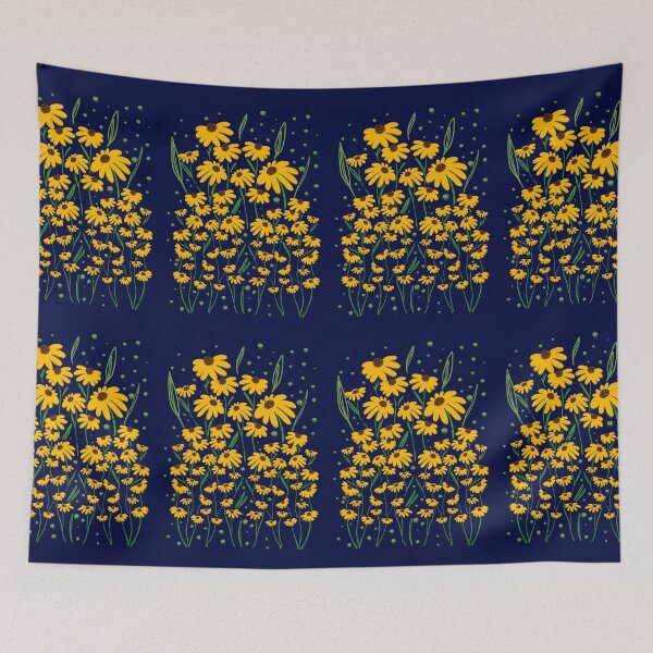 Item preview, Yellow and Blue spring local blooming flowers  designed and sold by tenkenryujin.