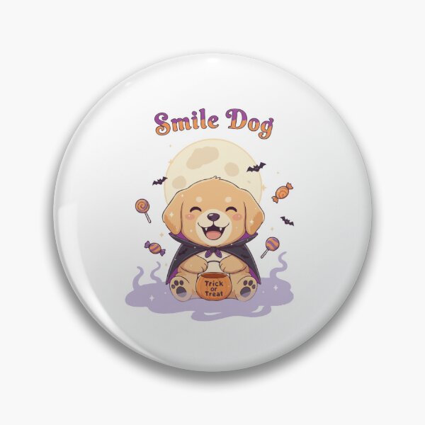 Aperçu de l'œuvre Chien Souriant – Adorable chiot Golden Retriever pour Halloween créée et vendue par The Real Life Symphony.
