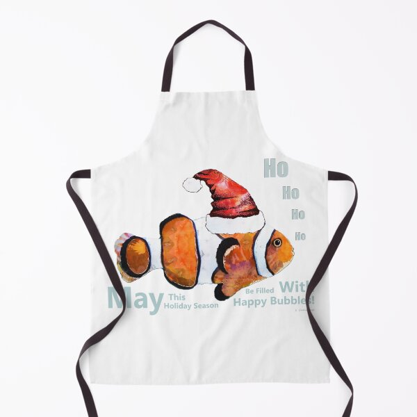 Item preview, Happy Holidays Bubbles Clown Fish Art designed and sold by Sharon Cummings Art.