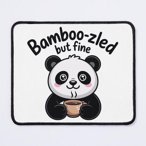 Item preview, Cute panda saying: bamboo-zled but fine designed and sold by PaleDot.