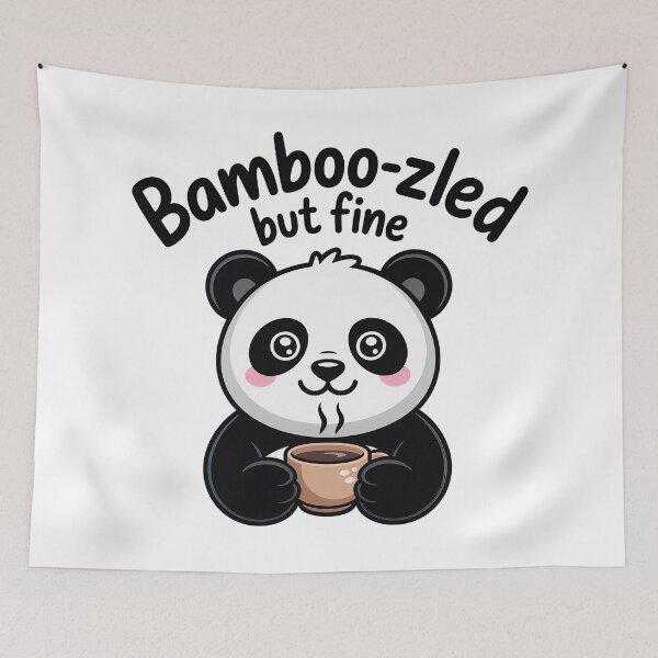 Item preview, Cute panda saying: bamboo-zled but fine designed and sold by PaleDot.