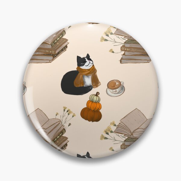 Item preview, Cozy autumn reading cat and Pumpkin, Coffee, fall theme designed and sold by dreamseller88.