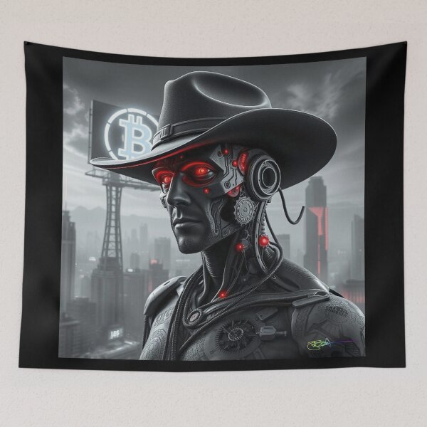 Item preview, Bitcoin Bounty Hunter – Dark Crypto Cowboy Aesthetic designed and sold by Benito Del Ray.