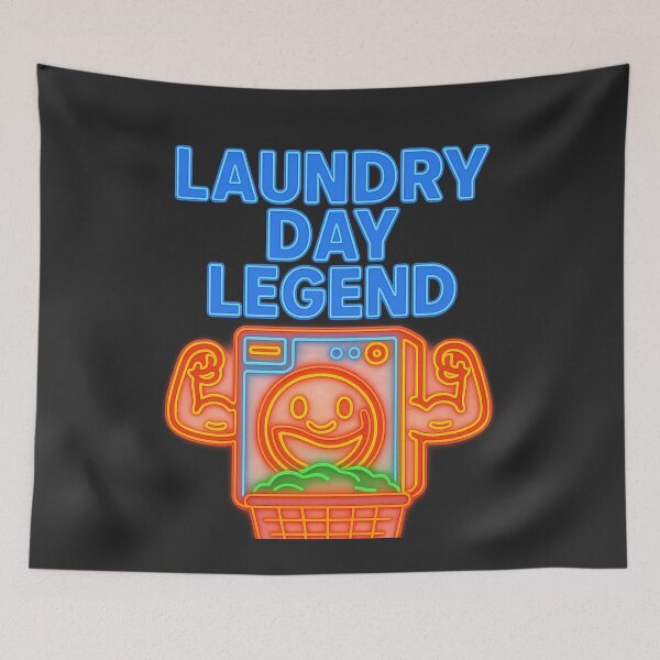 Item preview, Laundry Day Legend – Neon Washing Machine Hero designed and sold by Gletschie.