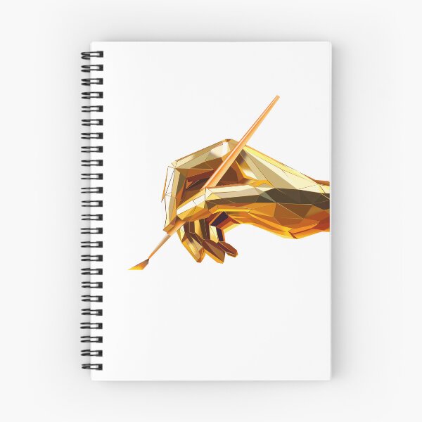 Item preview, Golden Low Poly Hand with Paintbrush designed and sold by InFrameVision.