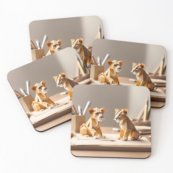 Item preview, Origami Art - Dynamic Duo: Playful Lion Cubs designed and sold by ArtfulFolds.