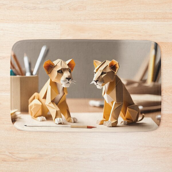 Item preview, Origami Art - Dynamic Duo: Playful Lion Cubs designed and sold by ArtfulFolds.