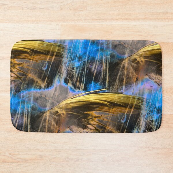 Item preview, Yellow Feather – Macro photography with luminous labradorite / Swiss Artwork Photography designed and sold by Raphael Wolf.