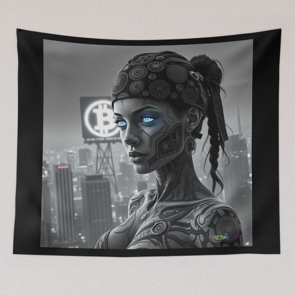 Item preview, Bitcoin Shadow Huntress – Crypto Assassin in Futuristic Metaverse designed and sold by Benito Del Ray.