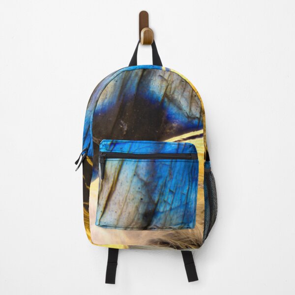 Item preview, Yellow Feather – Luminous Labradorite in Blue / Swiss Artwork Photography designed and sold by Raphael Wolf.