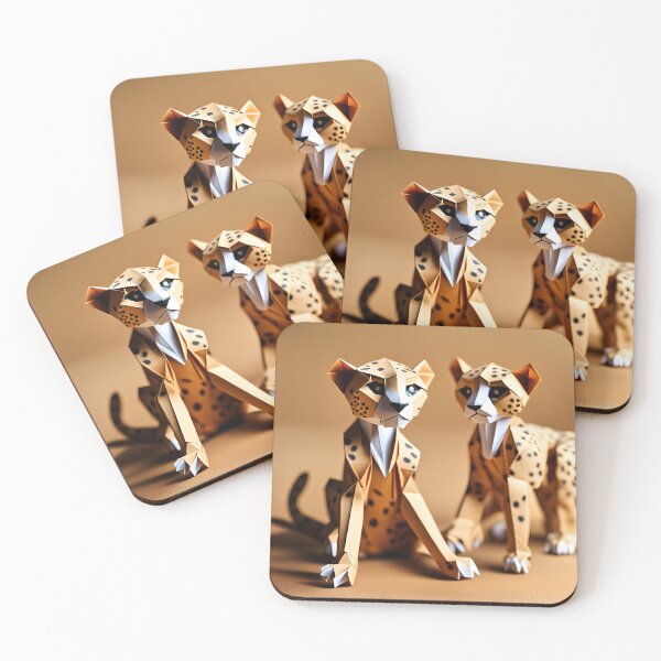 Item preview, Origami Art - Fleet-footed Cubs: Playful Adventures of Cheetah Cubs in the Savannah designed and sold by ArtfulFolds.