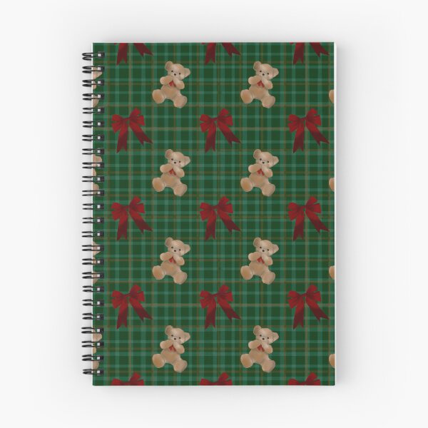 Item preview, Cozy fall themed , teddy bear, red ribbon, tartan paper background  designed and sold by dreamseller88.