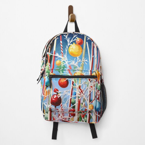 Item preview, Festive Holiday Lights Backpack – Colorful Christmas Ornament Art Design designed and sold by vanilla art.