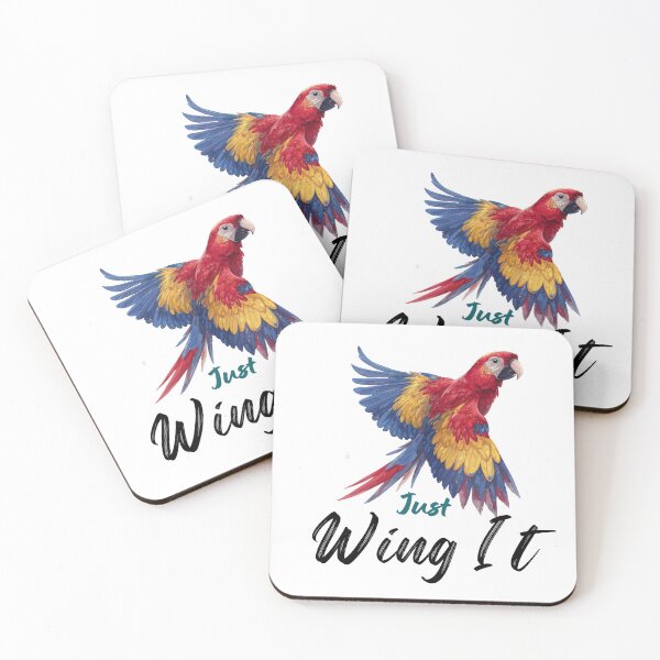 Item preview, Colorful Macaw in Flight with "Just Breathe"  designed and sold by Anastasiia Yurevych.