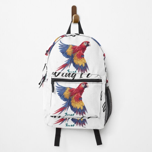 Item preview, Colorful Macaw in Flight with "Just Breathe"  designed and sold by Anastasiia Yurevych.