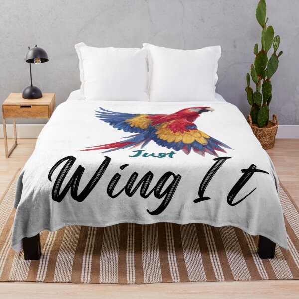 Item preview, Colorful Macaw in Flight with "Just Breathe" designed and sold by Anastasiia Yurevych.