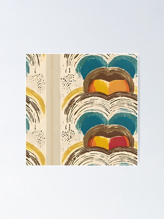 Thumbnail 1 of 3, Poster, Rustic Rainbow Boho Pattern designed and sold by eltvector.