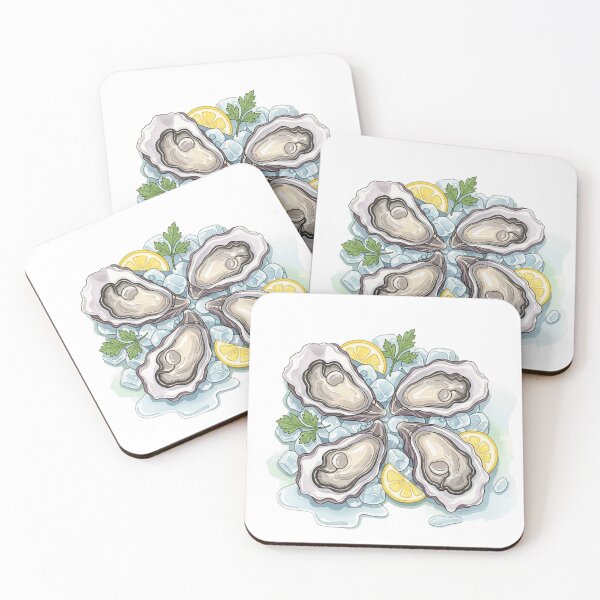 Item preview, Fresh Oysters on Ice with Lemon designed and sold by ArtQueen777.