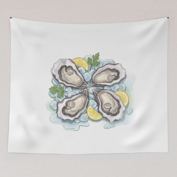 Item preview, Fresh Oysters on Ice with Lemon designed and sold by ArtQueen777.